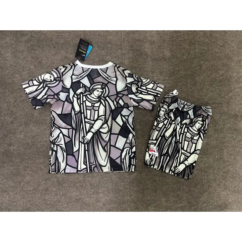 Camiseta Inglaterra x Palace 2026 Edición Especial Negro/Gris/Blanco Niño Kit