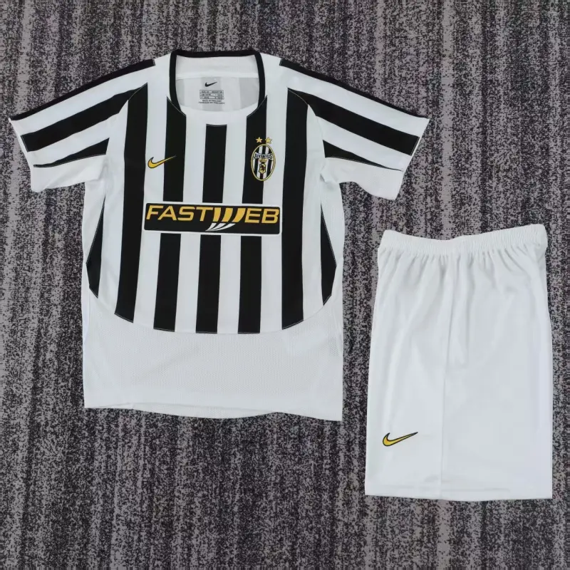 Camiseta Juventus 2003/2004 Home Retro Blanco/Negro Niño Kit