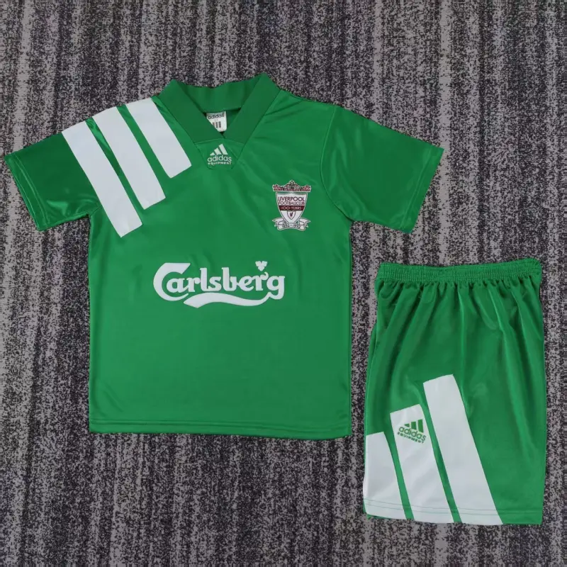 Camiseta Liverpool 1992/1993 Away Retro Verde Niño Kit