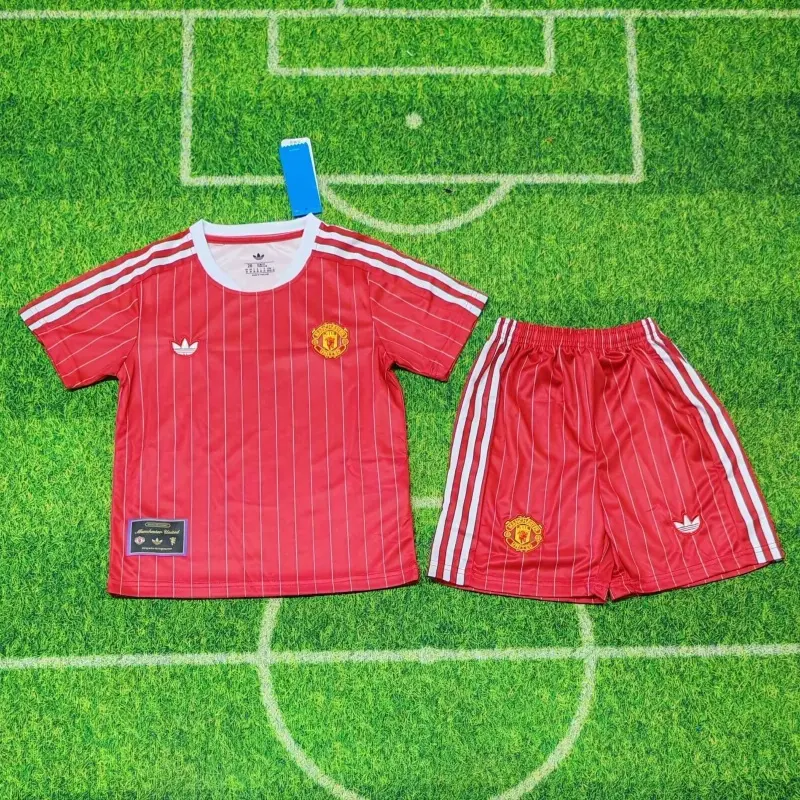 Camiseta Manchester United 2026/2027 Rojo Versión Retro Niño Kit
