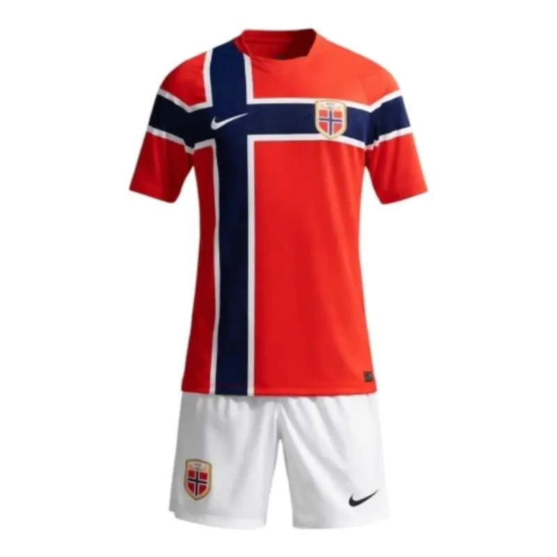 Camiseta Noruega Mundial 2026 Home Rojo/Azul Niño Kit