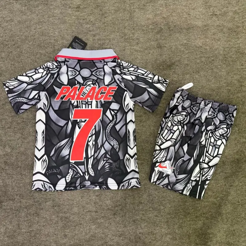 Camiseta Palace 7 Inglaterra x Palace 2026 Edición Especial Negro/Gris/Blanco Niño Kit