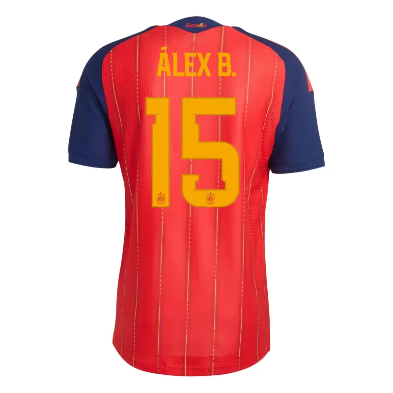 Camiseta Álex B. 15 España 2026 Home Mundial Rojo/Azul