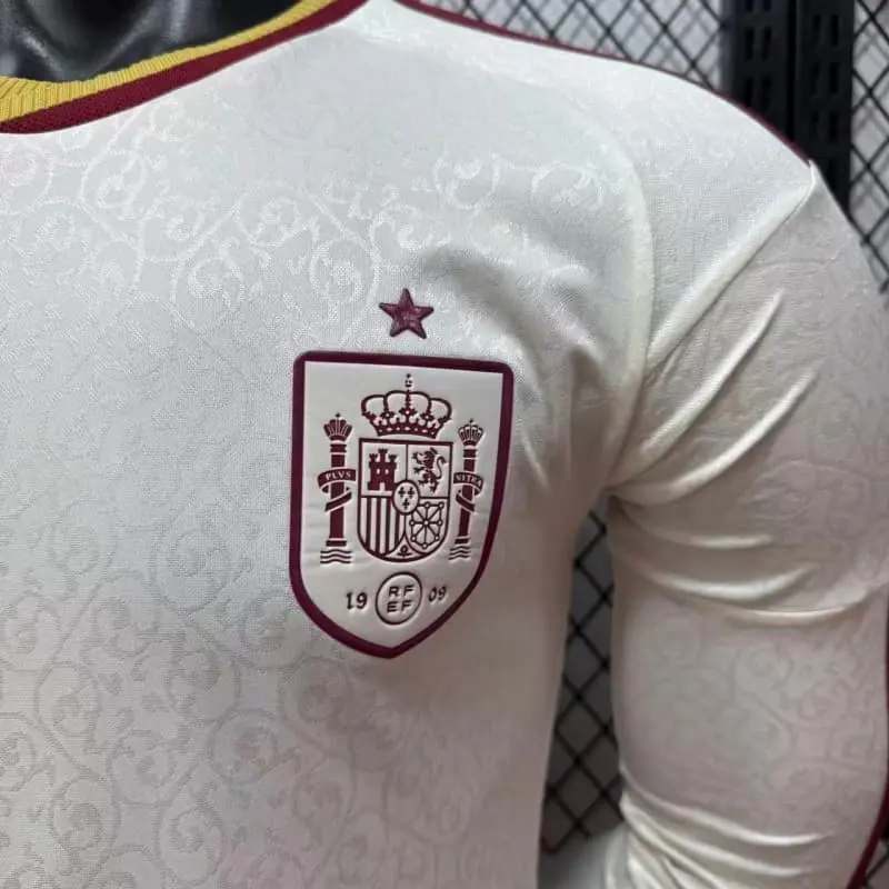 Camiseta España Mundial 2026 Away ML Blanco/Rojo (EDICIÓN JUGADOR)
