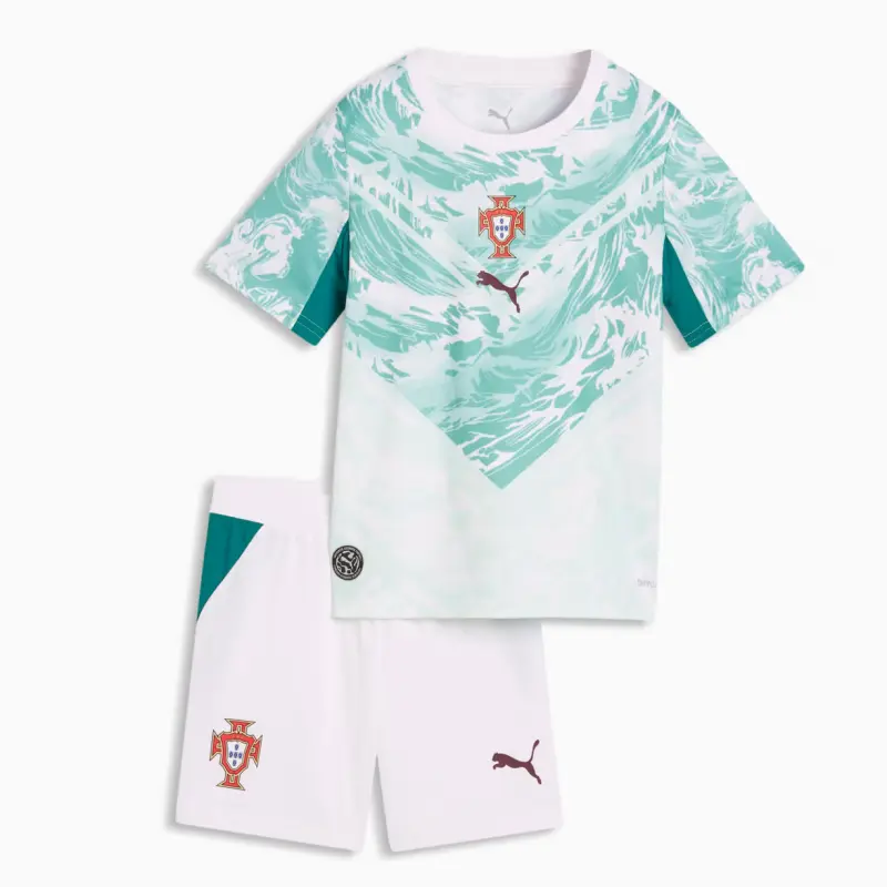 Camiseta Portugal Mundial 2026 Away Verde/Blanco Niño Kit
