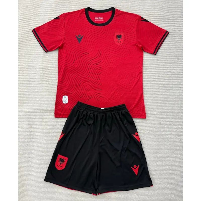 Camiseta Albania Home Mundial 2026 Rojo Niño Kit