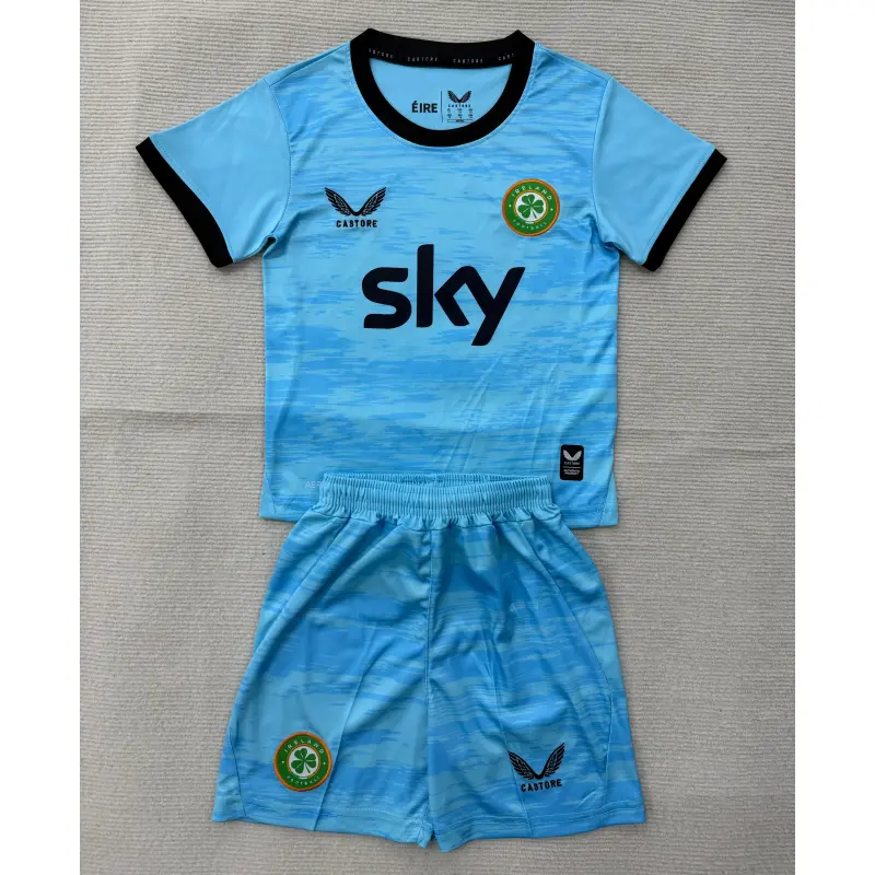 Camiseta de Portero Irland Home Mundial 2026 Azul Niño Kit