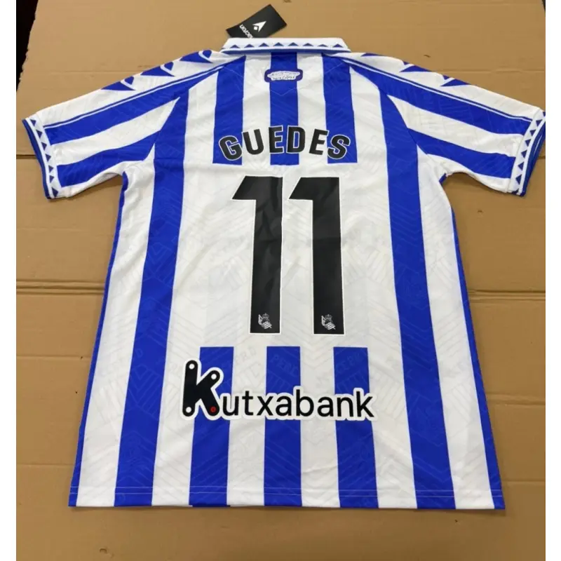 Camiseta GUEDES 11 Real Sociedad 2025/2026 Azul/Blanco Versión Retro