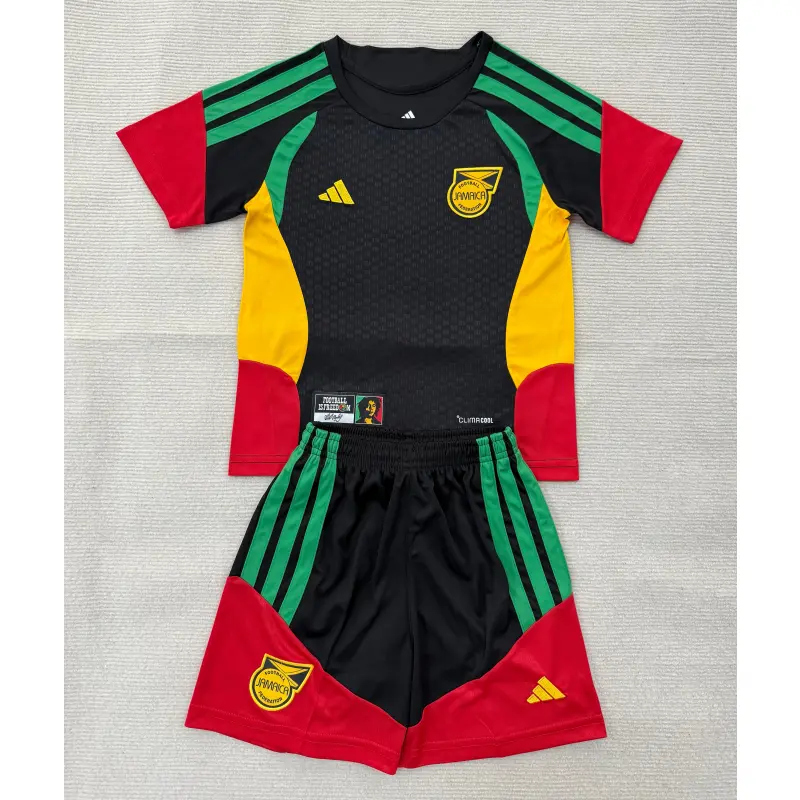 Camiseta Jamaica x Bob Marley 2026 Pre-Match Negro/Amarillo/Rojo Niño Kit
