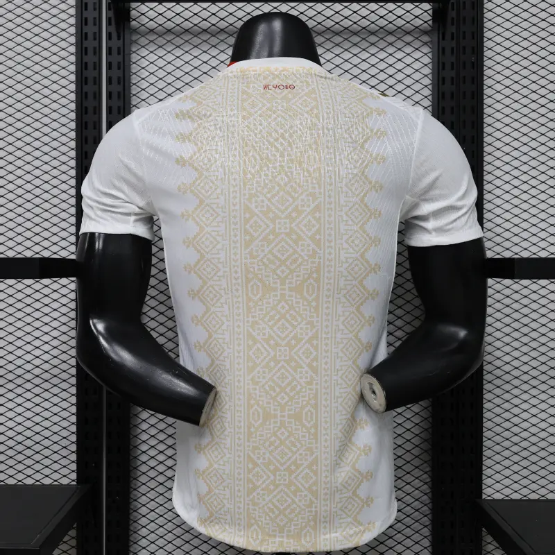Camiseta Marruecos Away Mundial 2026 Blanco/Oro (EDICIÓN JUGADOR)