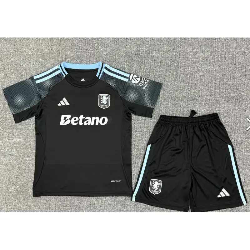 Camiseta Aston Villa Away 2025/2026 Negro Niño Kit