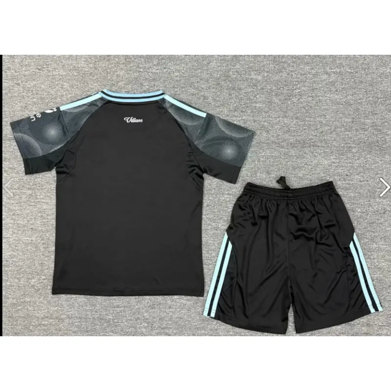 Camiseta Aston Villa Away 2025/2026 Negro Niño Kit