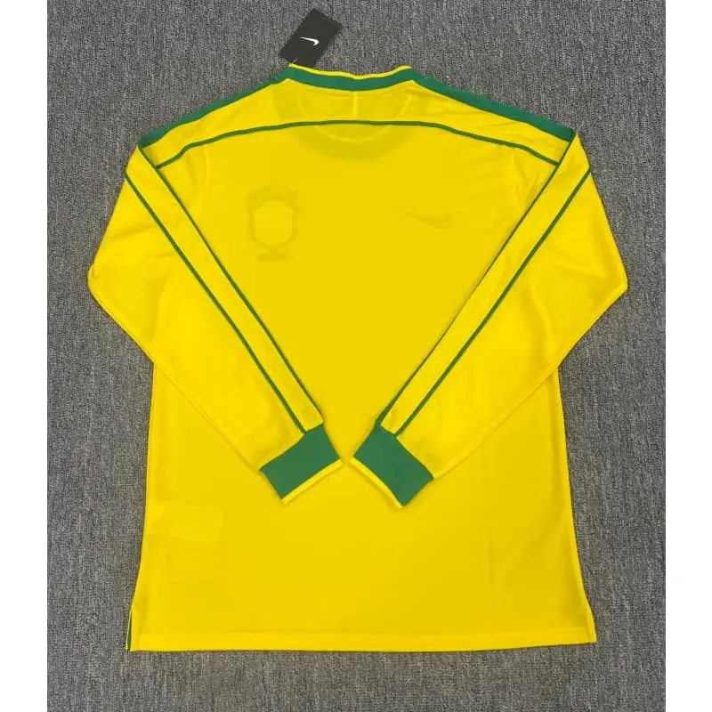 Camiseta Brasil Home Retro 1998 ML Amarillo