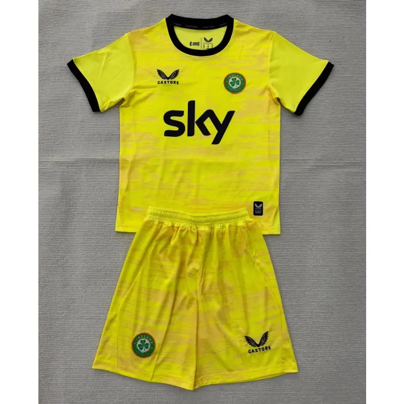Camiseta de Portero Irland Away Mundial 2026 Amarillo Niño Kit