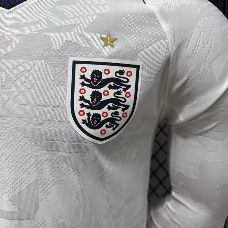 Camiseta Inglaterra Home Mundial 2026 ML Blanco (EDICIÓN JUGADOR)