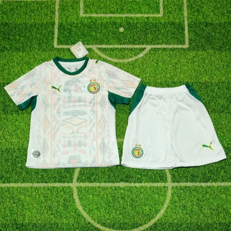 Camiseta Senegal Home Mundial 2026 Blanco Niño Kit