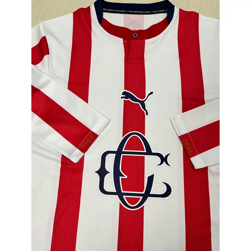 Camiseta Chivas 120 Aniversario Edición 2026/2027 ML Rojo/Blanco