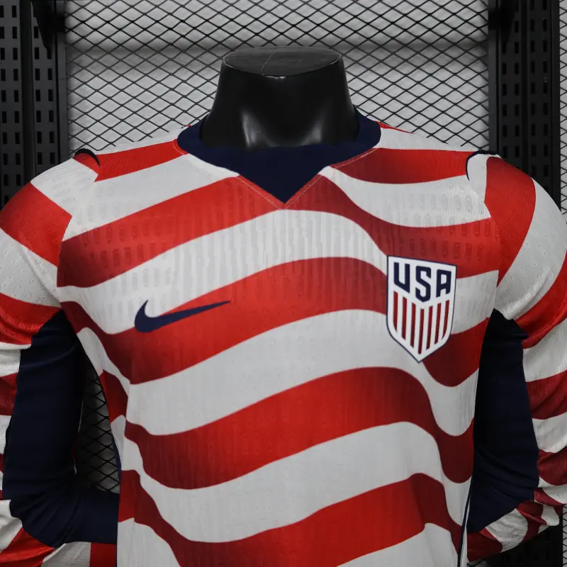 Camiseta EE.UU Home Mundial 2026 ML Rojo/Blanco (EDICIÓN JUGADOR)