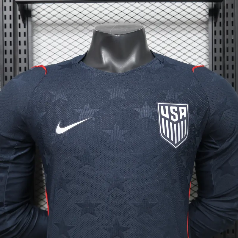 Camiseta EE.UU Away Mundial 2026 ML Negro Obsidiana (EDICIÓN JUGADOR)
