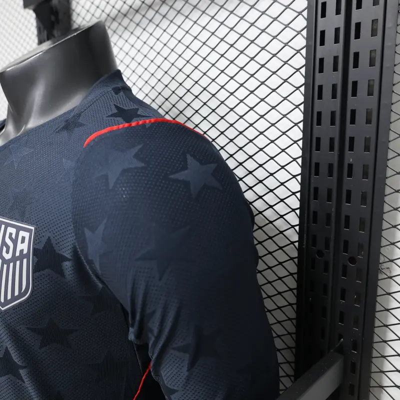 Camiseta EE.UU Away Mundial 2026 ML Negro Obsidiana (EDICIÓN JUGADOR)