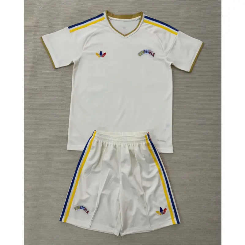 Camiseta Venezuela Away Mundial 2026 Blanco Niño Kit