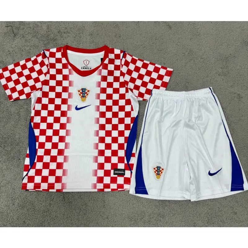 Camiseta Croacia Home Mundial 2026 Rojo/Blanco Niño Kit