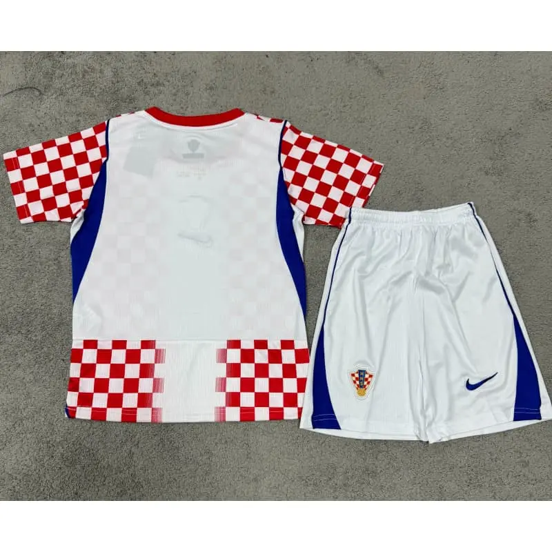 Camiseta Croacia Home Mundial 2026 Rojo/Blanco Niño Kit