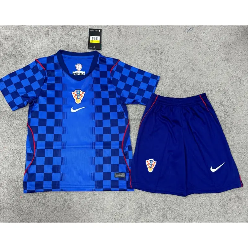 Camiseta Croacia Away Mundial 2026 Azul Niño Kit