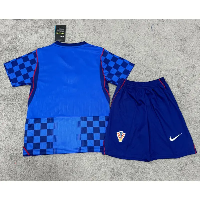 Camiseta Croacia Away Mundial 2026 Azul Niño Kit