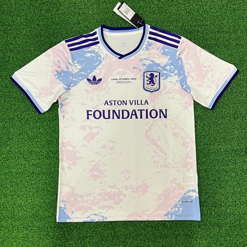 Camiseta Aston Villa Third 2025/2026 Blanco Roto Europa League Final