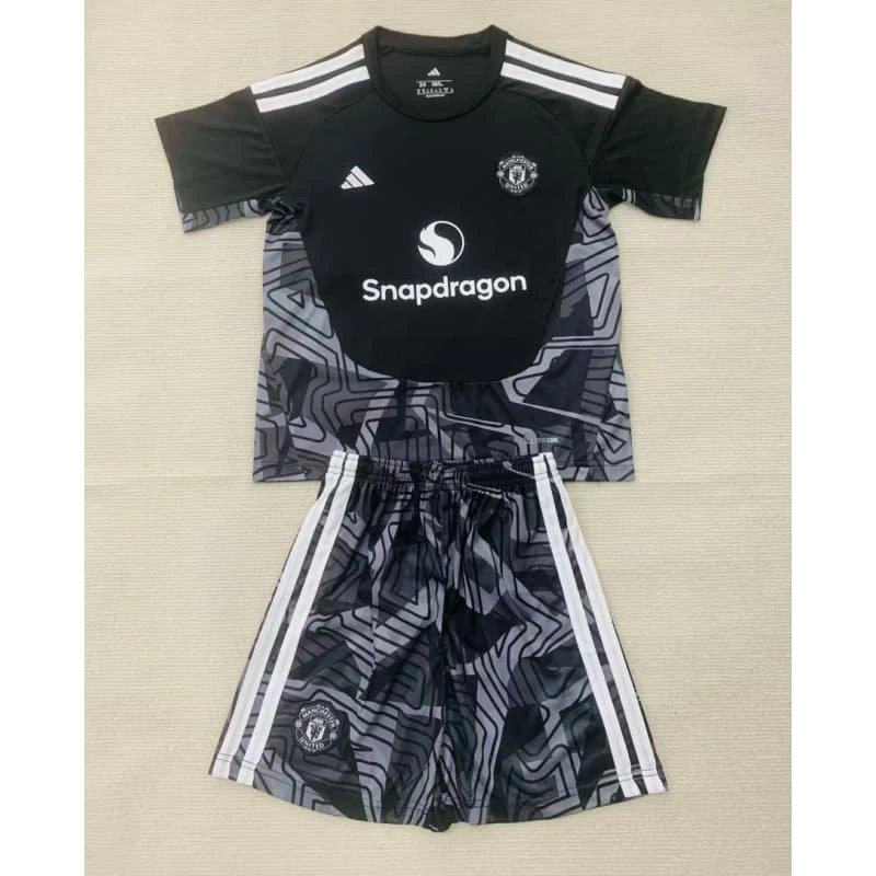 Camiseta de Portero Manchester United Home 2026/2027 Negro Niño Kit