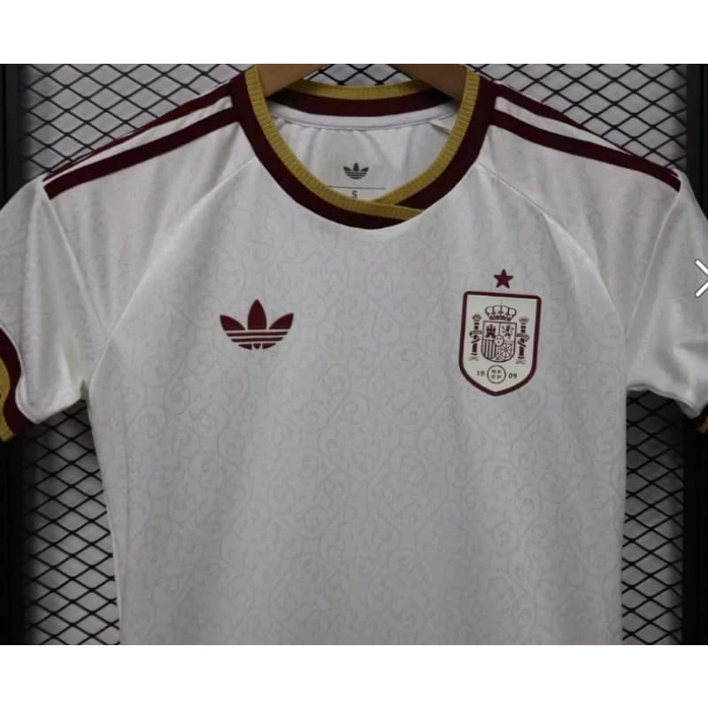 Camiseta España Away Mundial 2026 Blanco/Rojo Mujer (EDICIÓN JUGADOR)