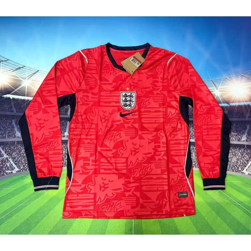 Camiseta Inglaterra Away Mundial 2026 ML Rojo