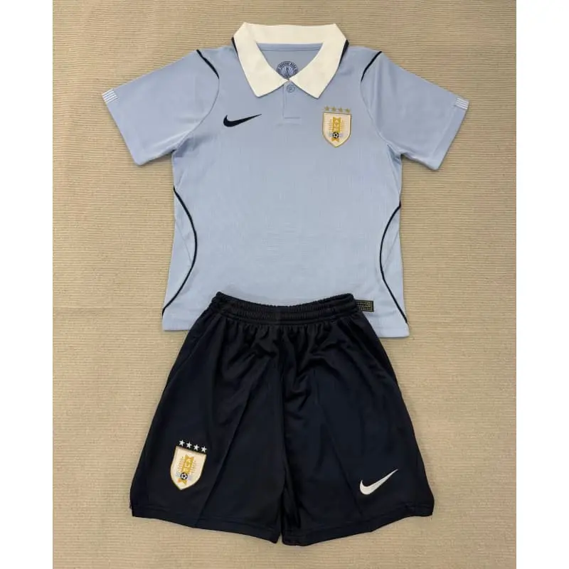 Camiseta Uruguay Home Mundial 2026 Azul Claro Niño Kit