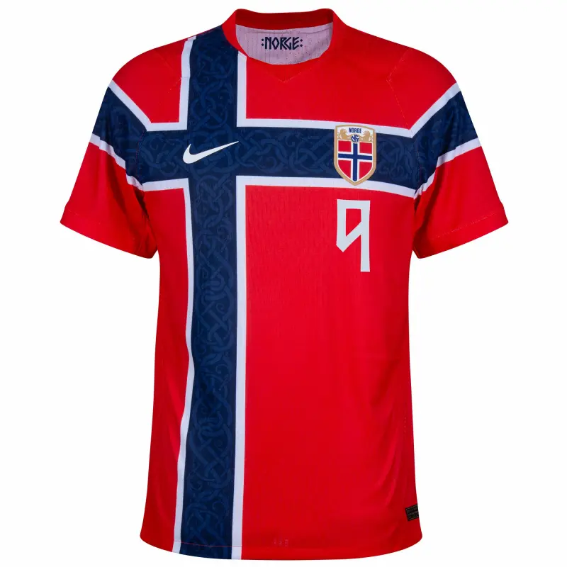 Camiseta BRAUT HAALAND 9 Noruega Mundial 2026 Home Rojo/Azul
