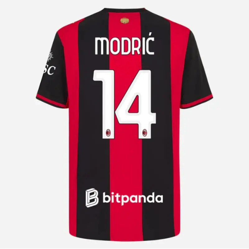 Camiseta MODRIĆ 14 AC Milan 2026/2027 Home Rojo/Negro