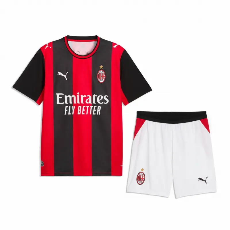 Camiseta AC Milan Home 2026/2027 Rojo/Negro Niño Kit