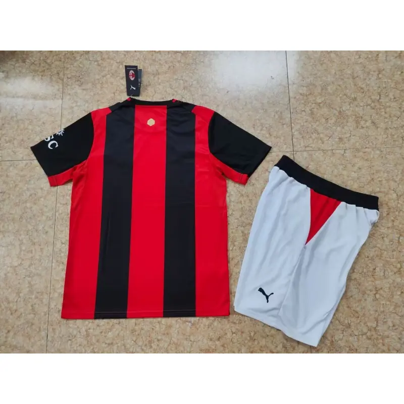 Camiseta AC Milan Home 2026/2027 Rojo/Negro Niño Kit
