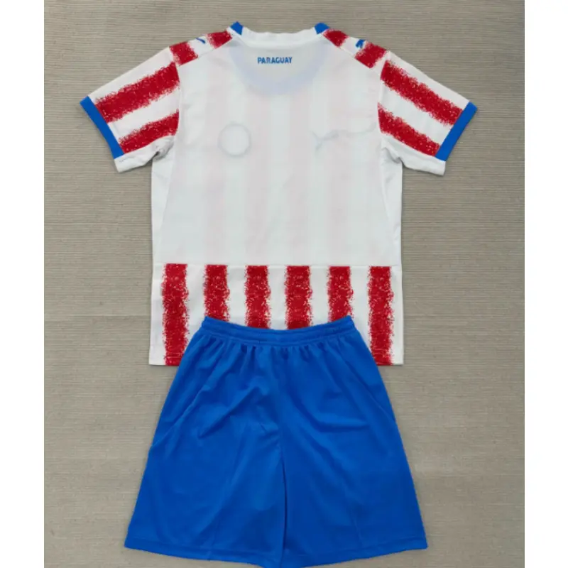 Camiseta Paraguay Home Mundial 2026 Rojo/Blanco Niño Kit