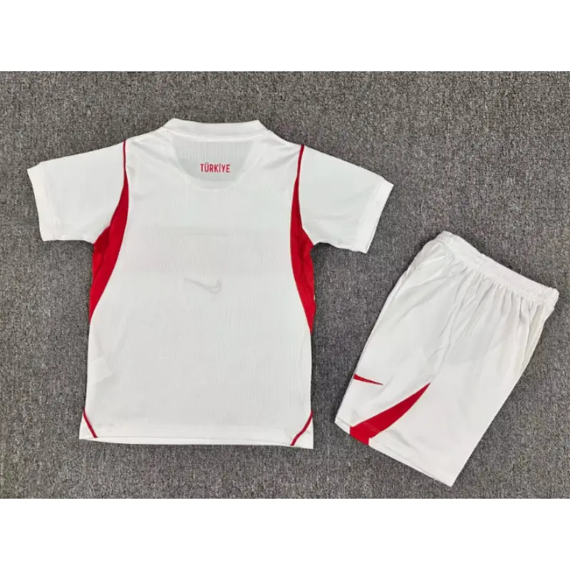 Camiseta Turquía Away Mundial 2026 Blanco Niño Kit