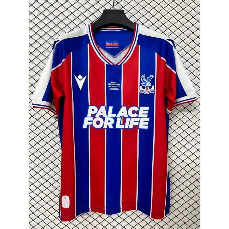 Camiseta Crystal Palace FC Home 2025/2026 Rojo/Azul Final UEFA Conference League