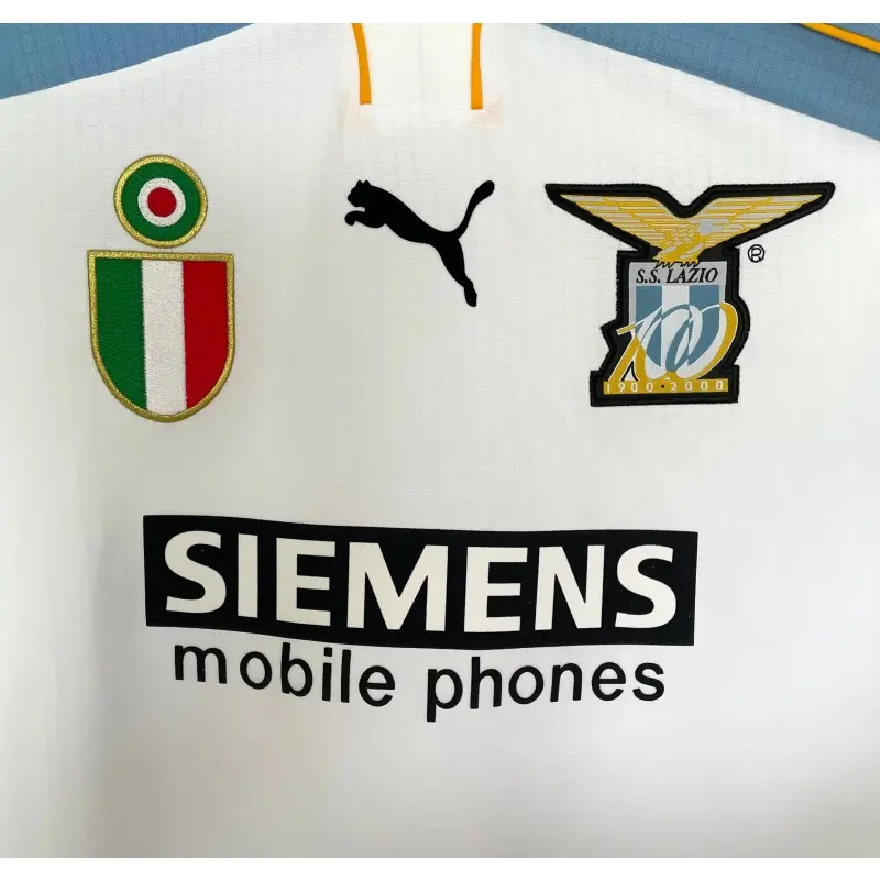 Camiseta Lazio 2ª Equipación Retro 2000/2001 Blanco/Azul