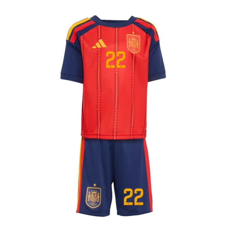 Camiseta Cubarsí 22 España 2026 Home Equipación Mundial Rojo/Azul Niño Kit
