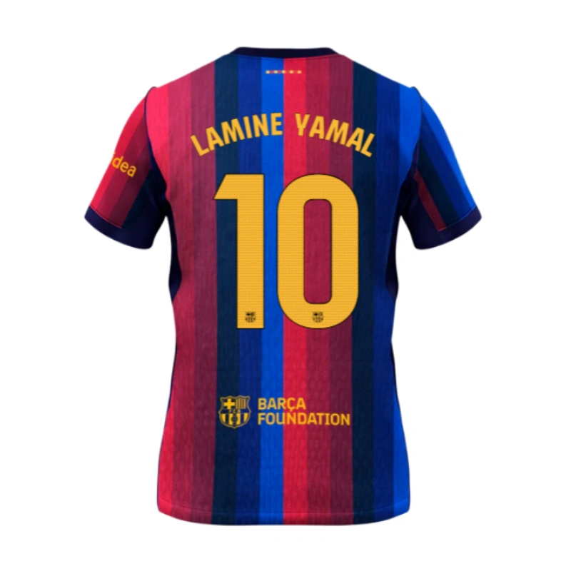 Camiseta Lamine Yamal 10 Barcelona Home Equipación 2026/2027 Rojo/Azul La Liga