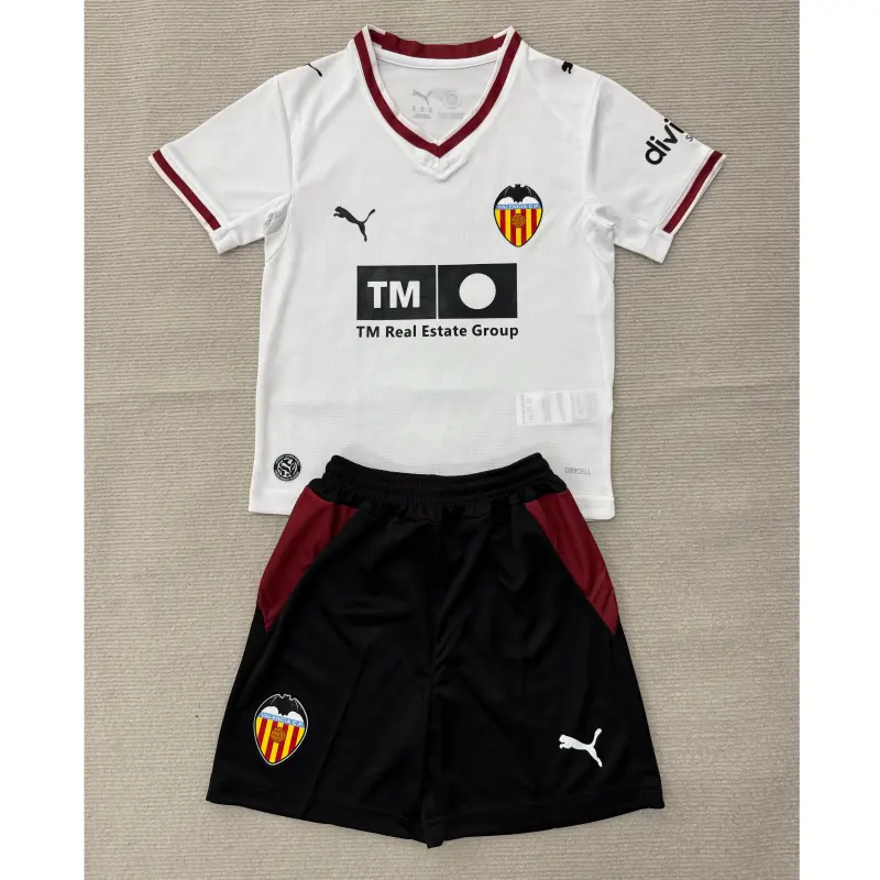 Camiseta Valencia Home Equipación 2026/2027 Blanco Niño Kit