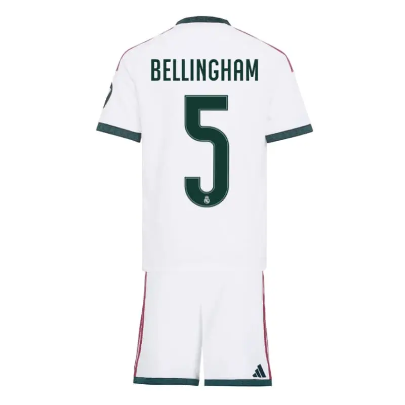 Camiseta BELLINGHAM 5 Real Madrid Home Equipación 2026/2027 Blanco Niño Kit con Parche HP