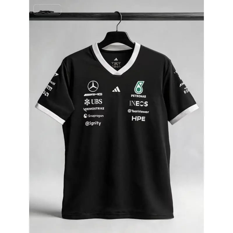 Camiseta Mercedes AMG Petronas F1 2026 Negro/Blanco