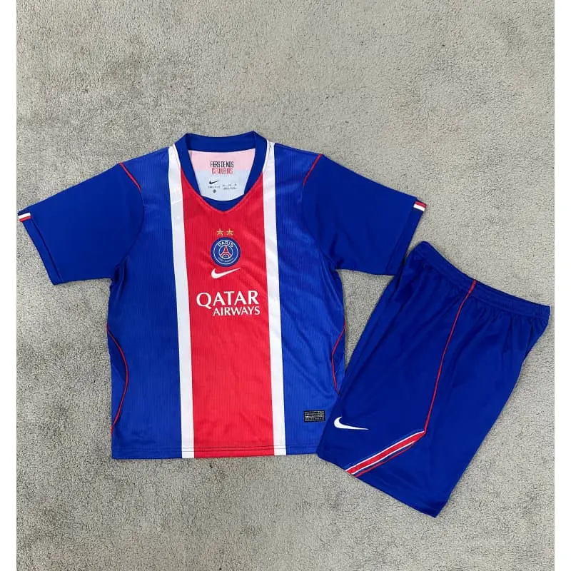 Camiseta PSG Home Equipación 2026/2027 Azul/Rojo con dos Estrellas Niño Kit