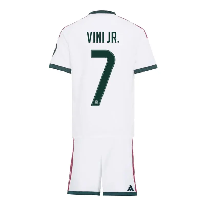 Camiseta VINI JR. 7 Real Madrid Home Equipación 2026/2027 Blanco Niño Kit con Parche HP