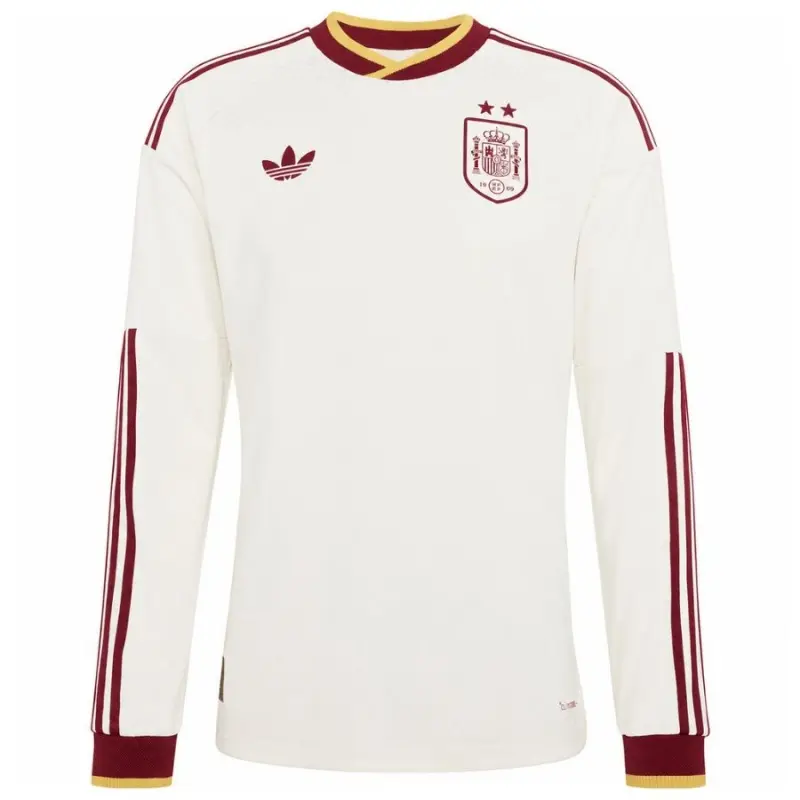 Camiseta España Away Equipación Mundial 2026 ML Blanco 2 Estrellas